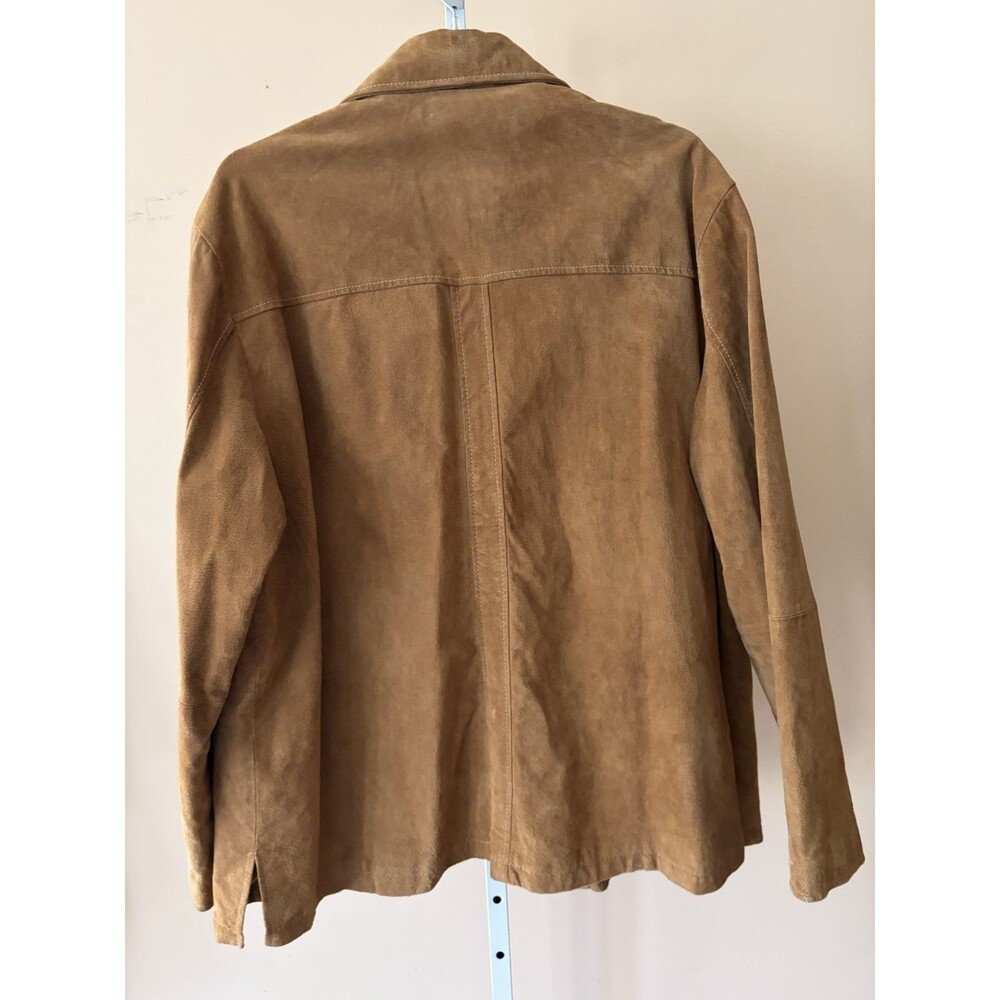 Wilsons Leather Jacket Men XXL Tan Suede Button Western 70’s Rock Retro Pockets - Picture 12 of 16